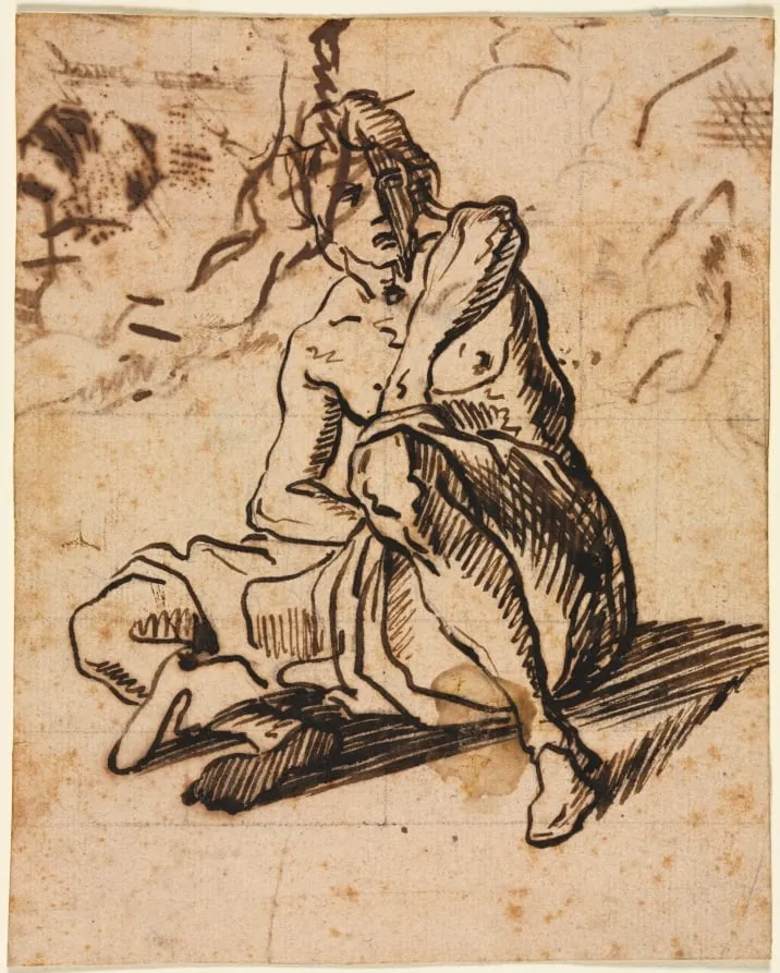 Seated Figure, by Unknown, 1604