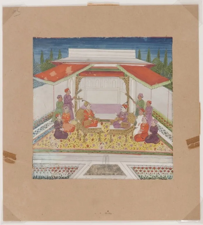 Seated Figures and Attendants Before a Fountain, by Unknown, unspecified, 1850