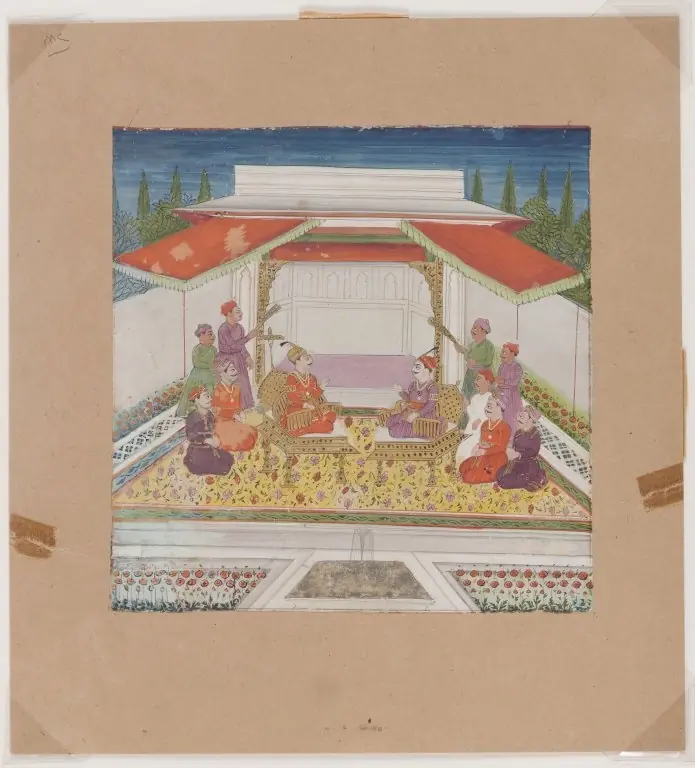 Seated Figures and Attendants Before a Fountain, by Unknown
