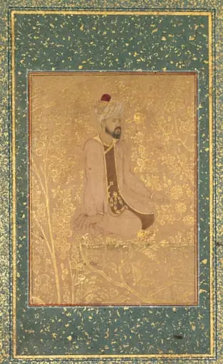 Seated Scholar, Border Fragment from the Teheran/Berlin album, by Unknown