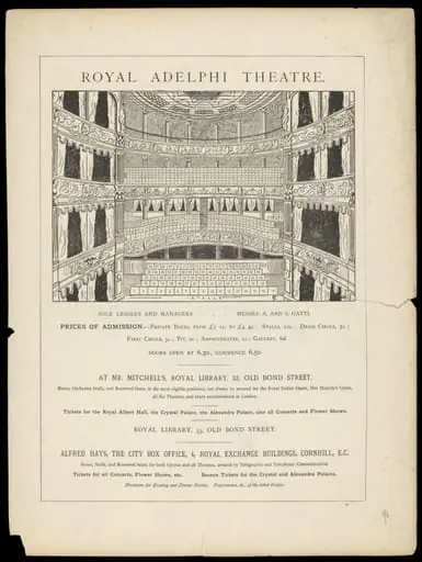 Seating plan for the Royal Adelphi Theatre ca.1880, by Unknown