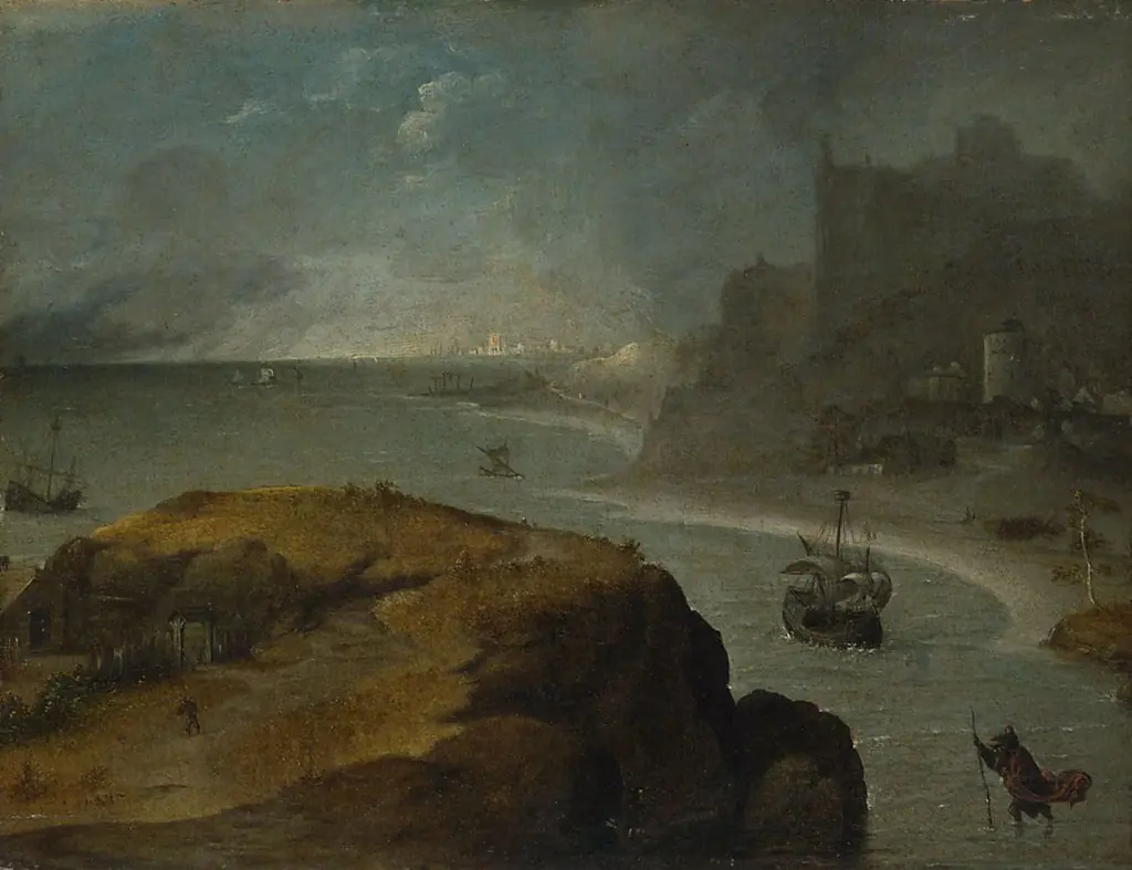 Seegestade mit Hl. Christophorus, by Unknown
