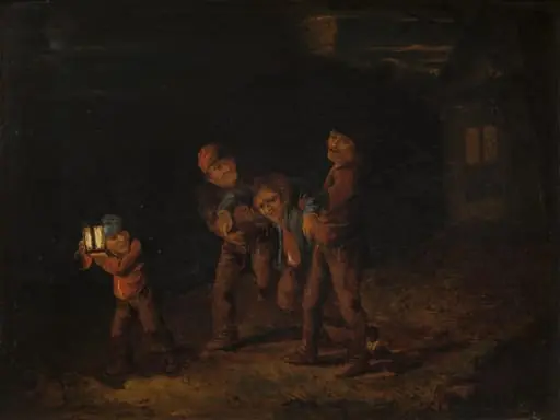 Seeing the Drunkard Home, by Unknown
