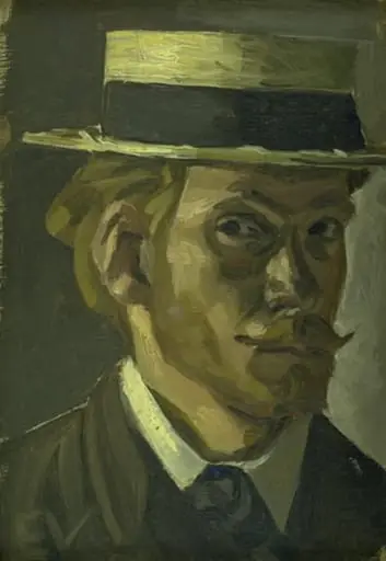 Self-Portrait with a Straw Hat, by Unknown