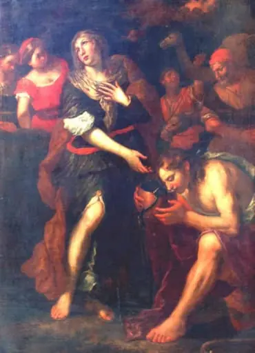 Servitorul lui Avraam întâlnește pe Rebecca la fântână, by Unknown