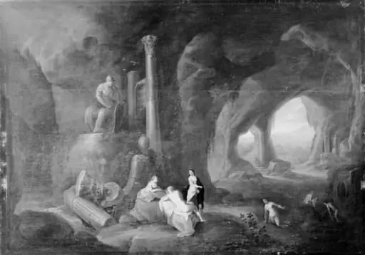 Seven Nymphs in a Grotto, by Unknown