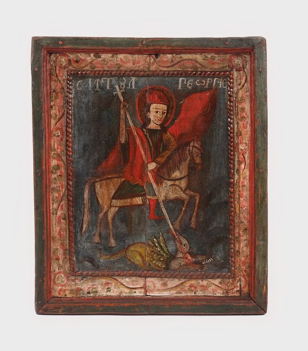 Sf. Gheorghe omorând balaurul, by Unknown, 1850
