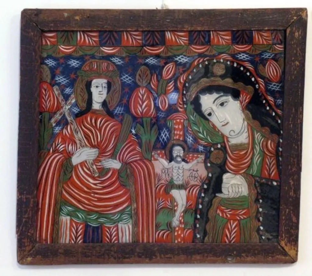 Sfânta Cuvioasă Paraschiva; Maica Domnului îndurerată, by Unknown, 1850