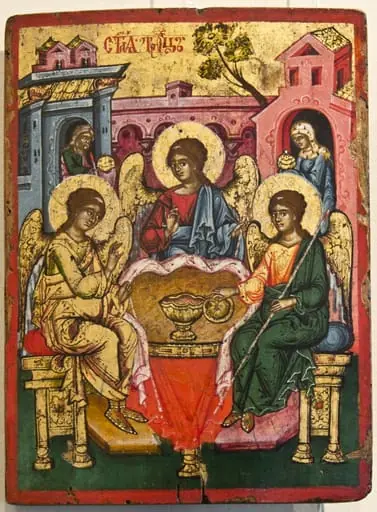 Sfânta Treime; Sfânta Troiță, Filoxenia, Cina de la Mamvri, by Unknown