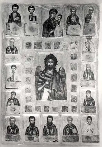 Sfântul Ioan Botezătorul înconjurat de Sfinți, by Unknown