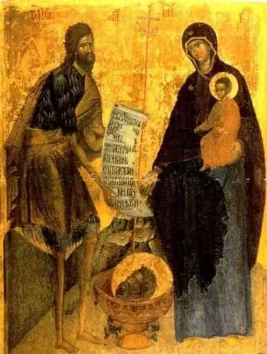 Sfântul Ioan Botezătorul și Maica Domnului cu Pruncul, by Unknown