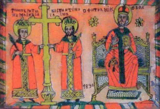 Sfinții Împărați Constantin și Elena, Sfântul Nicolae, by Unknown