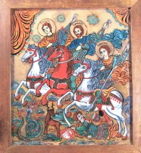 Sfinții Militari Gheorghe, Theodor - Tiron și Dimitrie, by Unknown