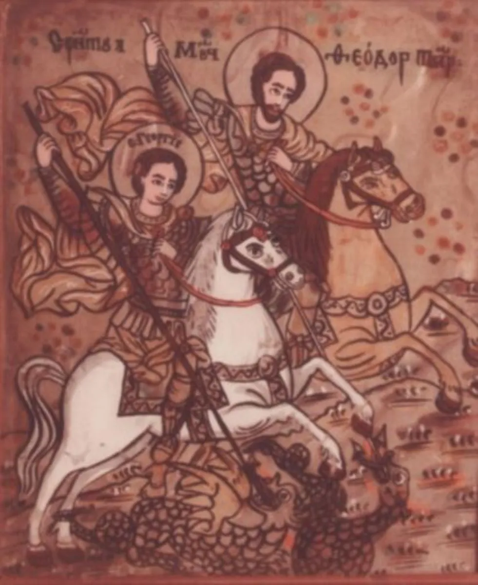 Sfinții Mucenici Gheorghe și Teodor, by Unknown, 1850