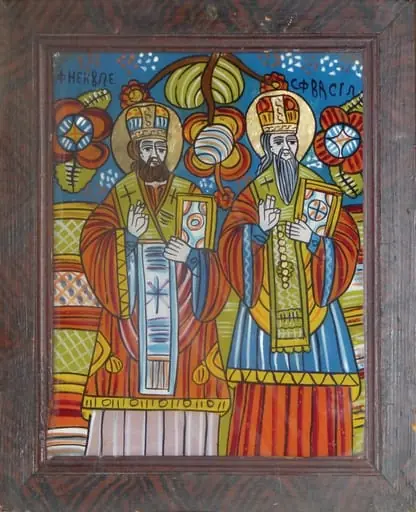 Sfinții Nicolae și Vasile cel Mare, by Unknown