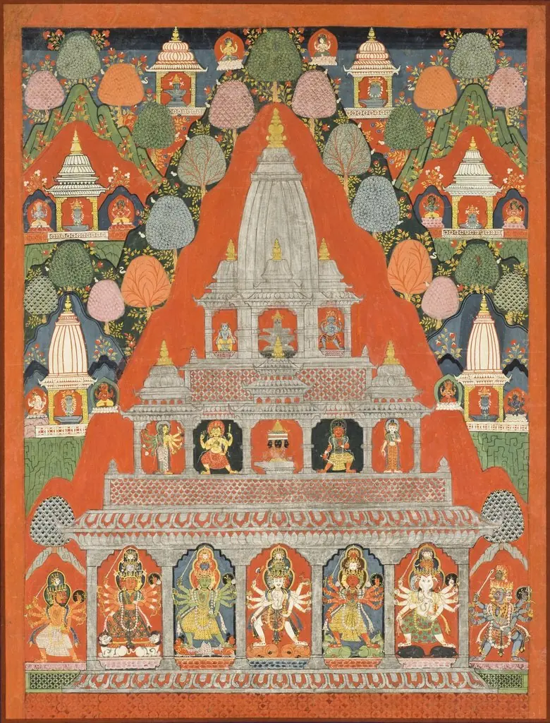 Shaiva Shrines in a Landscape, by Unknown