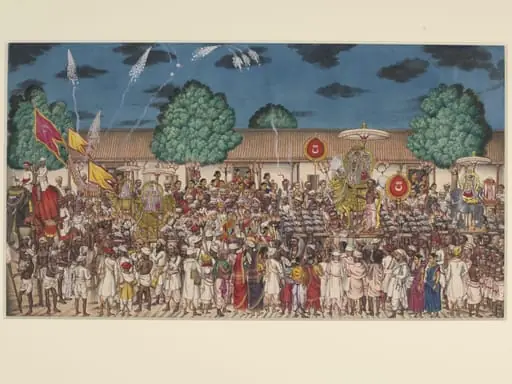 Shaivite procession at night, by Unknown