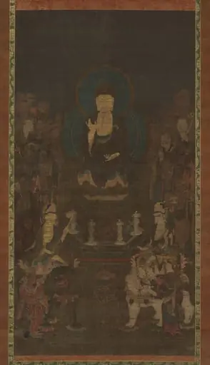 釈迦三尊十大弟子像|Shaka (Shakyamuni), the Historical Buddha, with Two Attendant Bodhisattvas and the Ten Great Disciples, by Unknown, 1316