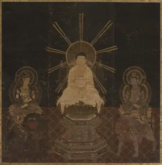 Shakyamuni Triad, by Unknown, 1266