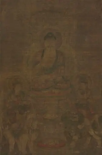 Shakyamuni Triad: Buddha Attended by Manjushri and Samantabhadra, by Unknown
