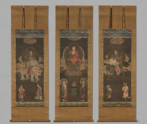 Shakyamuni Triad: Buddha Attended by Manjushri and Samantabhadra, by Unknown