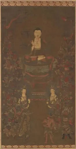 Shakyamuni with the Sixteen Benevolent Deities, by Unknown