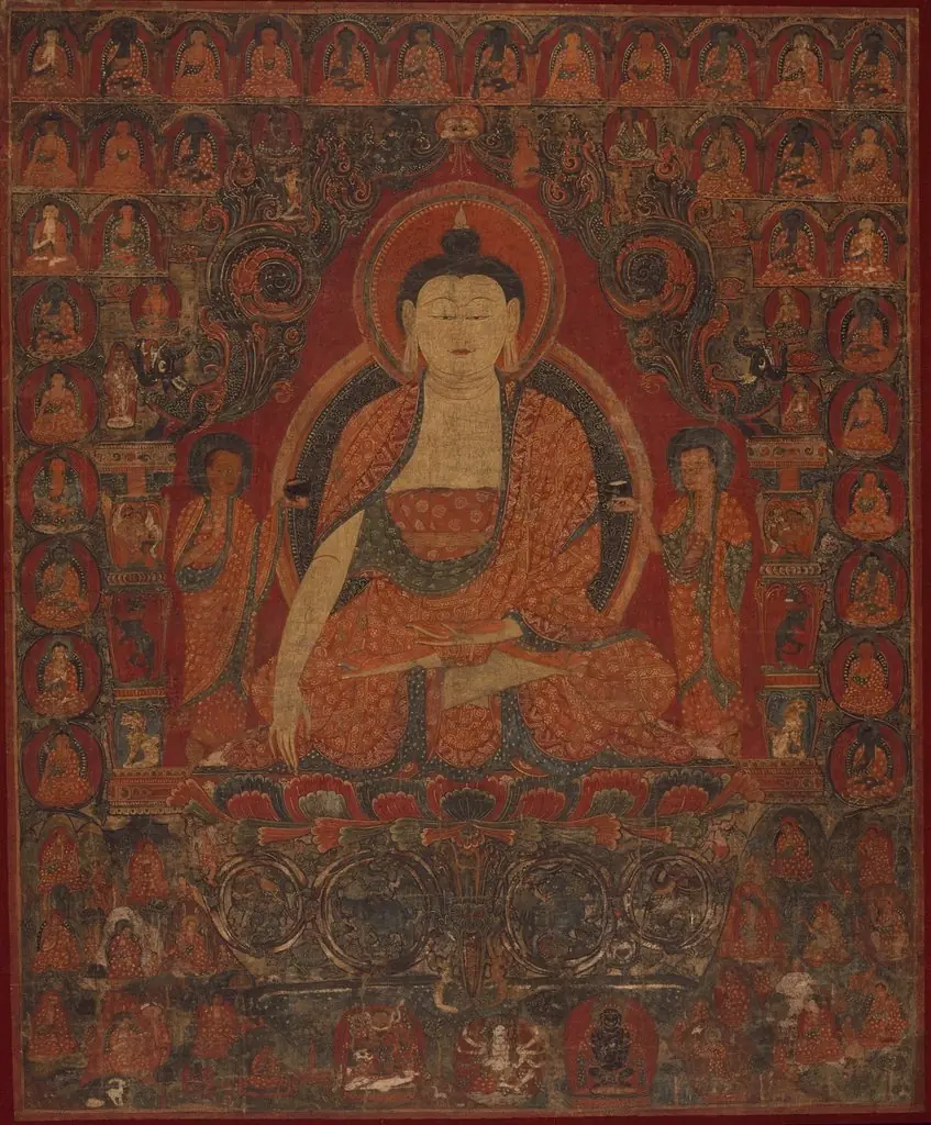 Shakyamuni with the Thirty-Five Buddhas of the Confession of Sins and the Eighteen Arhats, by Unknown
