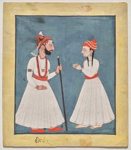 Shamsher Sen of Mandi with a youth, by Unknown