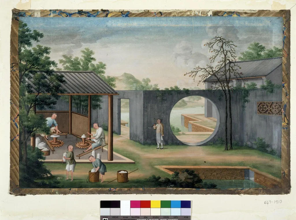 Shaping Outsides and Footrims of Bowls, by Unknown, paint, 1780