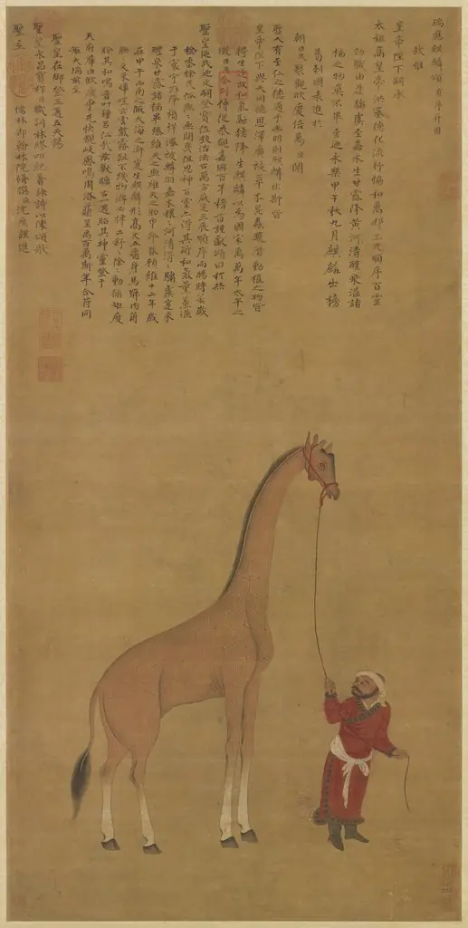 Shen Tu's Ode on a Painting of ch'i-lin/Giraffe, by Unknown