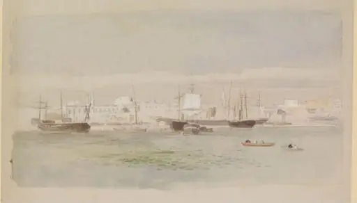 Shipping in Alexandria Harbour, by Unknown