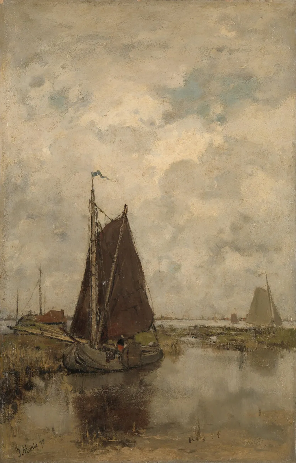 Ships in Dull Weather, by Unknown, unspecified, 1877