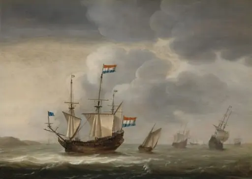 Ships off the Coast, by Unknown