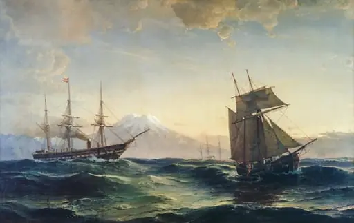 Ships off the Coast of Iceland, by Unknown