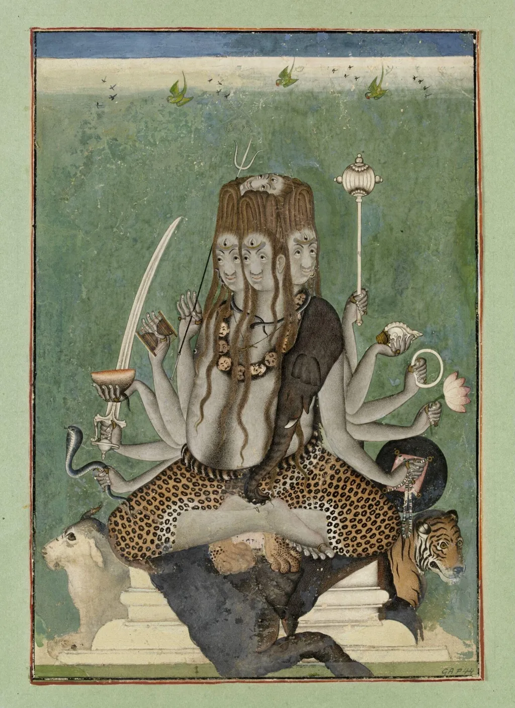Shiva, by Unknown, paint, 1730