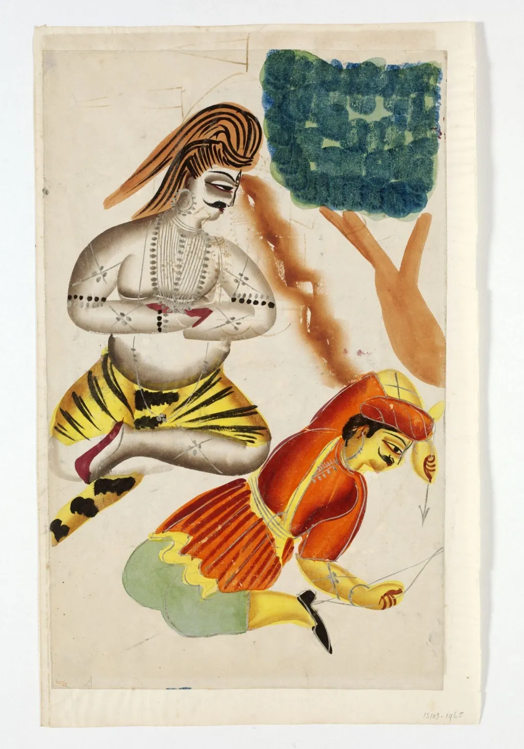 Shiva and Kama, by Unknown, paint, 1880