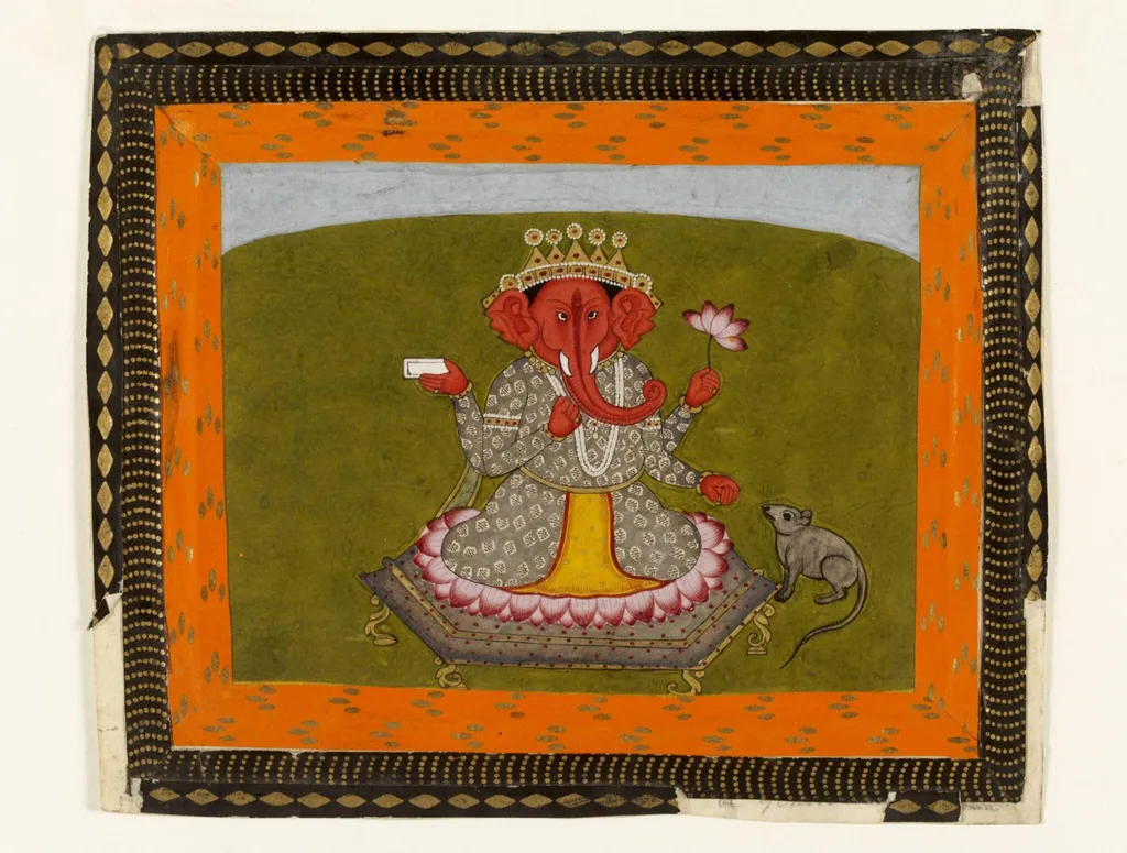Shiva and Nandi, by Unknown, paint, 1760
