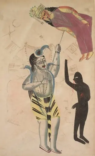 Shiva Bearing Aloft the Body of His Sati, by Unknown, 1890
