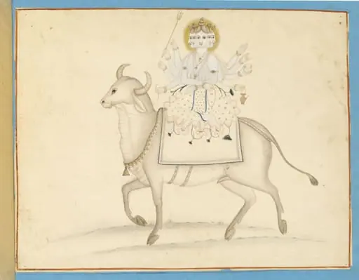 Shiva riding on Nandi, by Unknown