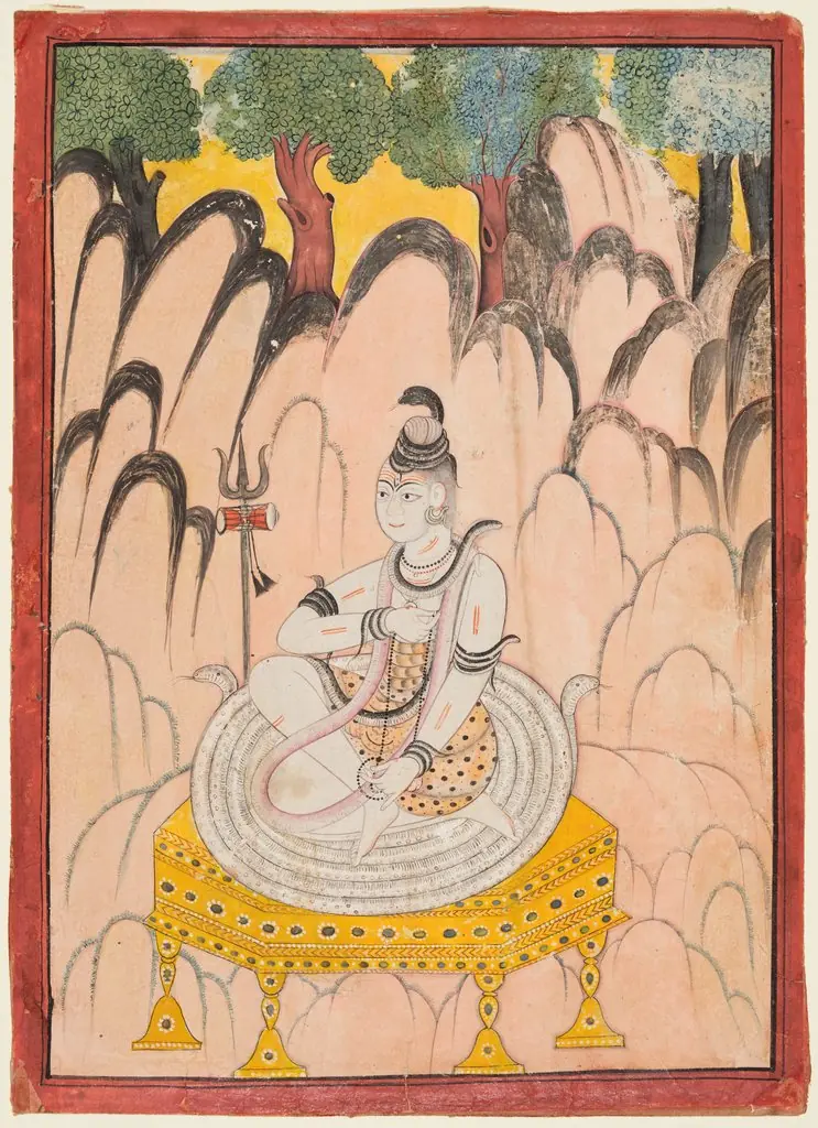 Shiva Seated on a Throne in a Landscape, by Unknown
