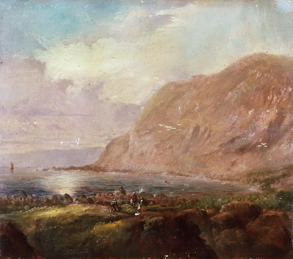 Shoreline with cliffs, by Unknown, 1870