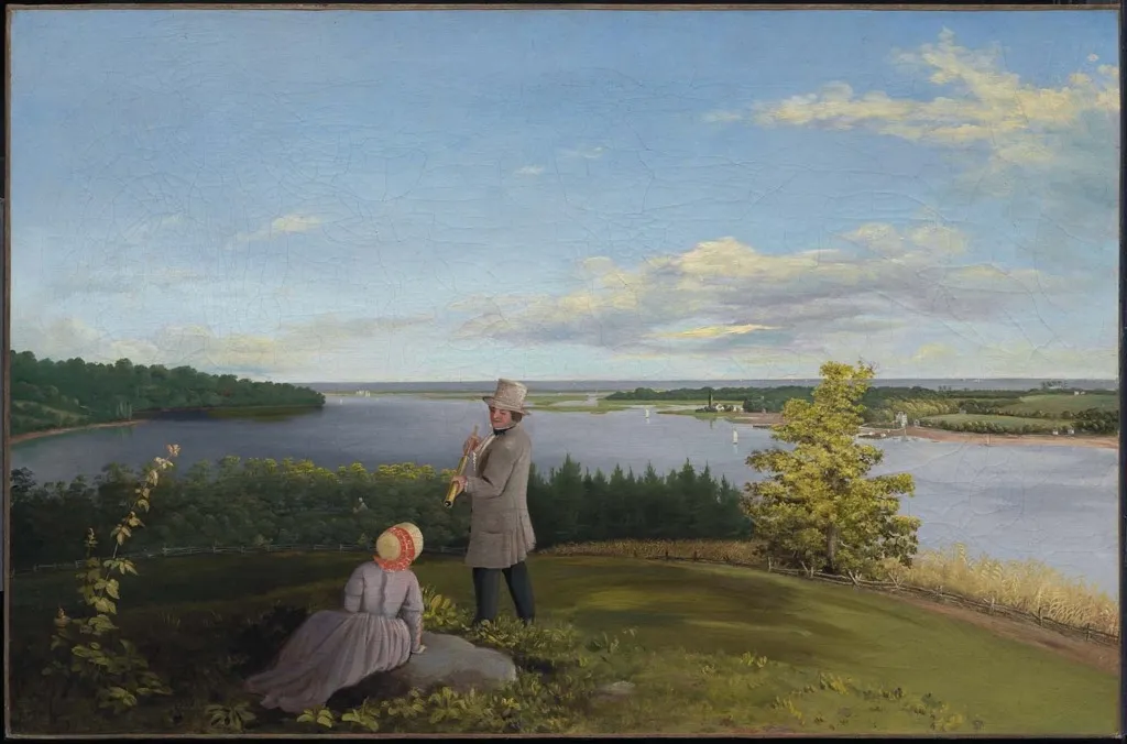 Shrewsbury River near Seabright, New Jersey, by Unknown, oil, 1860