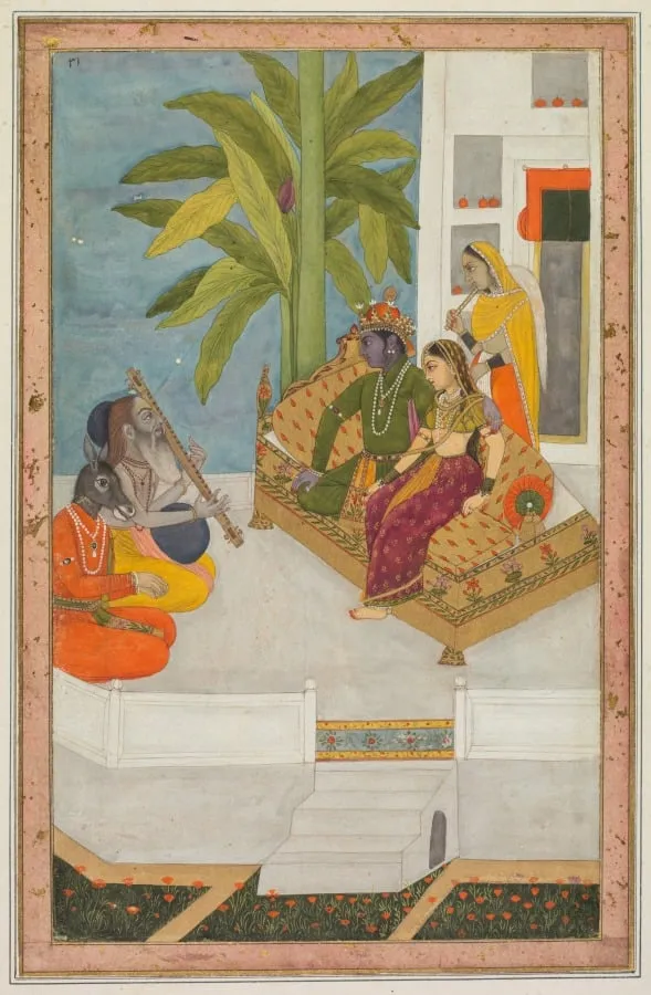 Shri Raga: An Illustration from a Ragamala Series, by Unknown, unspecified, 1740