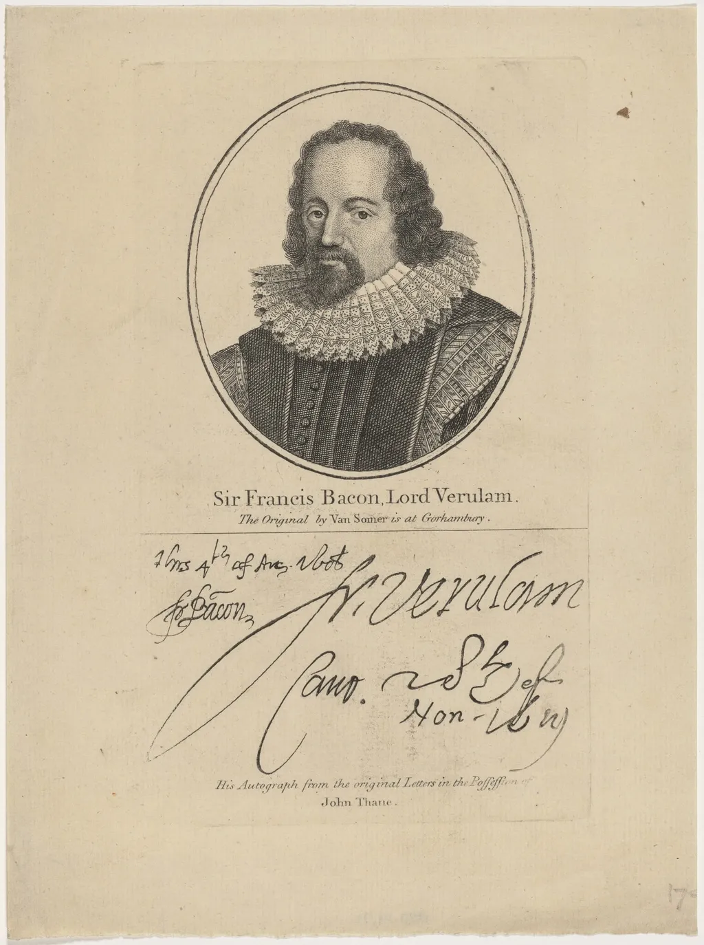 Sir Francis Bacon, Lord Verulam, by Unknown, ink, 1790