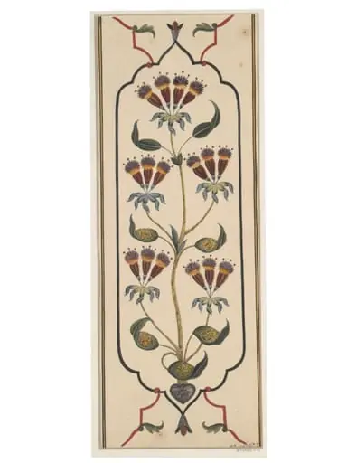 Six drawings of the cenotaph of Mumtaz Mahal, Taj Mahal, Agra, and details of the pietra-dura work., by Unknown