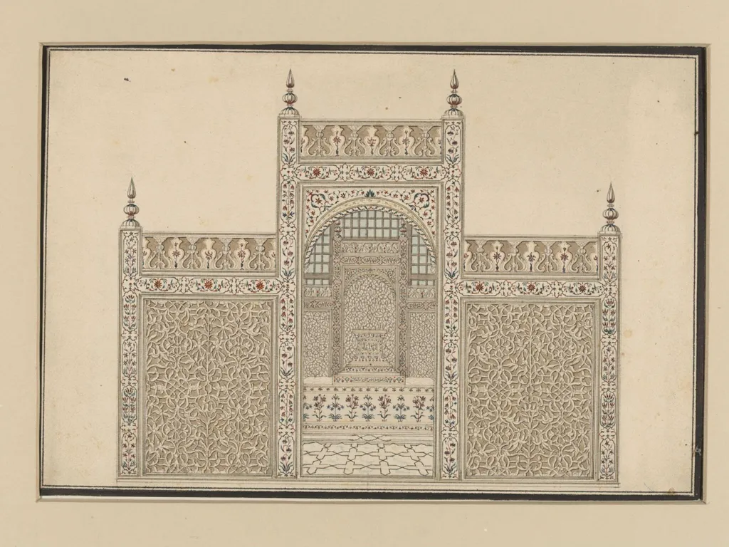 Sixty drawings of Mughal monuments and architectural details., by Unknown, 1836