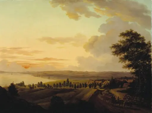Sjællandsk landskab, aften, by Unknown
