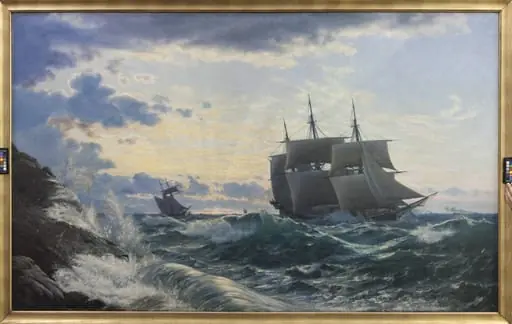 Skibe som morgenen efter en storm klarer landet for sig, by Unknown