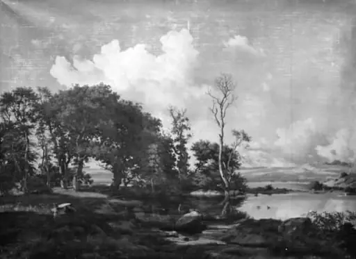 Skovrigt landskab, by Unknown