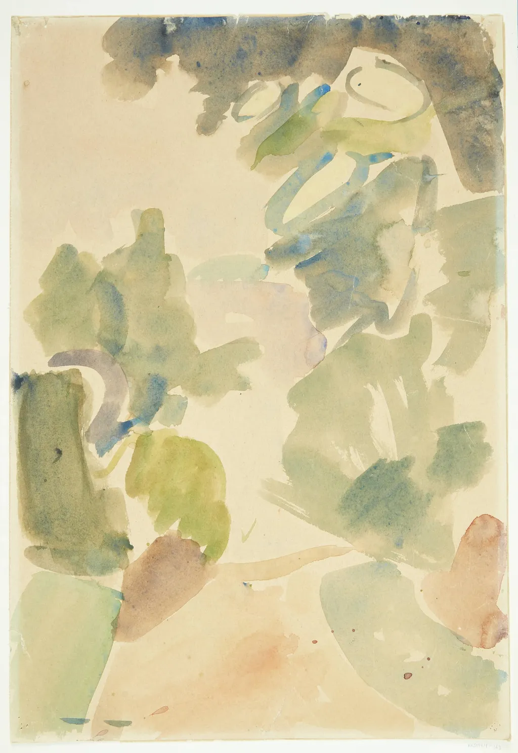 Skovvej. Farvestudie, by Unknown, unspecified, 1934